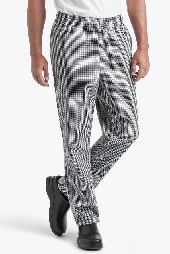 Pantalón estampado de gastronomía On the Line Value Houndstooth White de corte holgado con 4 bolsillos para hombre - null - 1