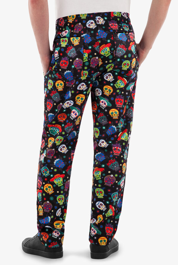 Pantalón estampado de gastronomía UA CHEF™ Calavera de corte holgado con 4 bolsillos para hombre - null - 2