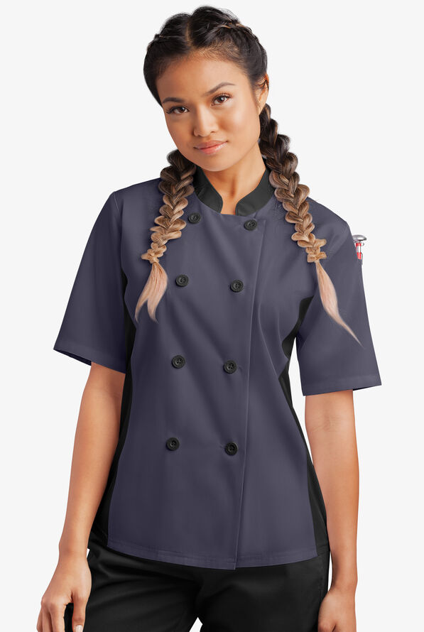 Women's Short Sleeve Coat, Double Breasted Chef Coats