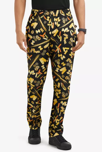 UA Chef Men's Baggy Pant - Pasta al Dente, Chef Printed Pants UA Chef Men's Baggy Pant - Pasta al Dente, Chef Printed Pants