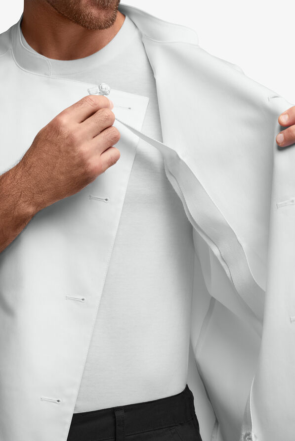Chef Uniforms Men's Short Sleeve Knotted Button Executive Chef Coat - White - 3