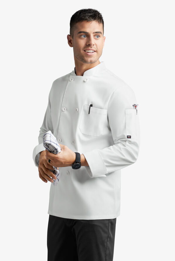 Chaqueta reversible manga larga de gastronomía CHEF 360 STRETCH con 2 bolsillos y doble abotonadura para hombre - White - 1
