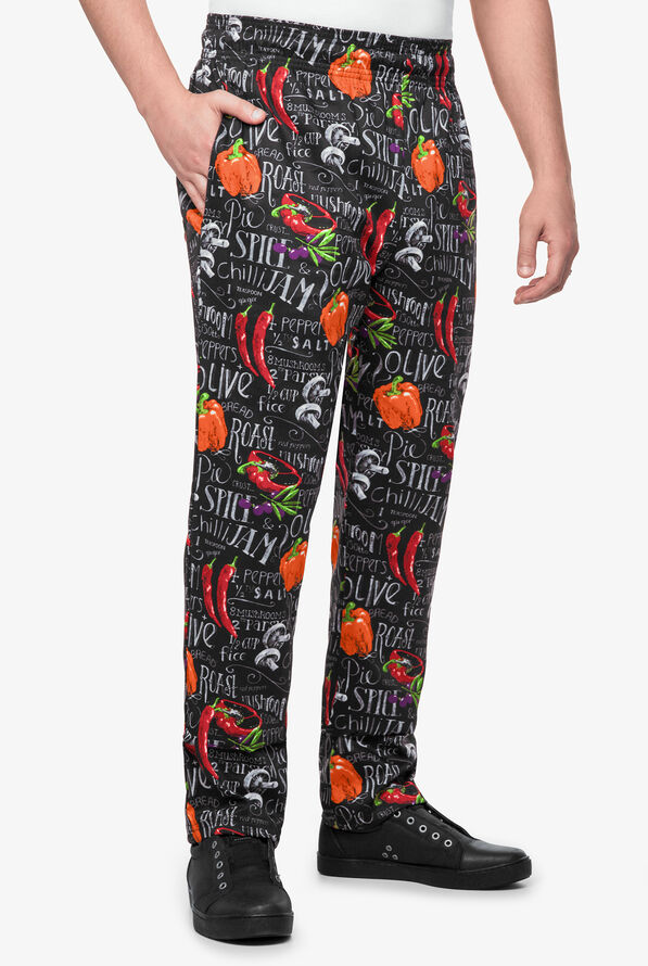Pantalón estampado de gastronomía UA CHEF™ Chalkboard de corte holgado con 4 bolsillos para hombre - null - 1