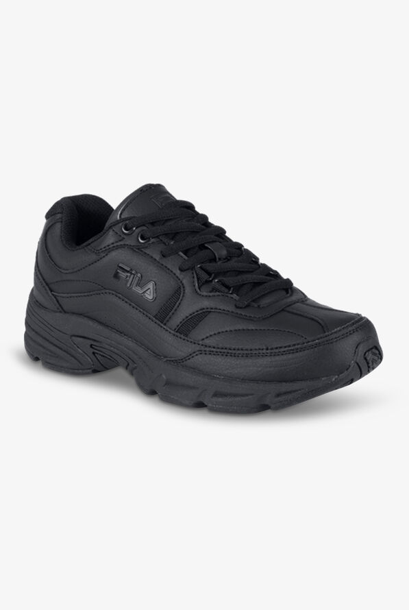 FILA Men's Memory Workshift Athletic Lace Up Shoes - Black - 4