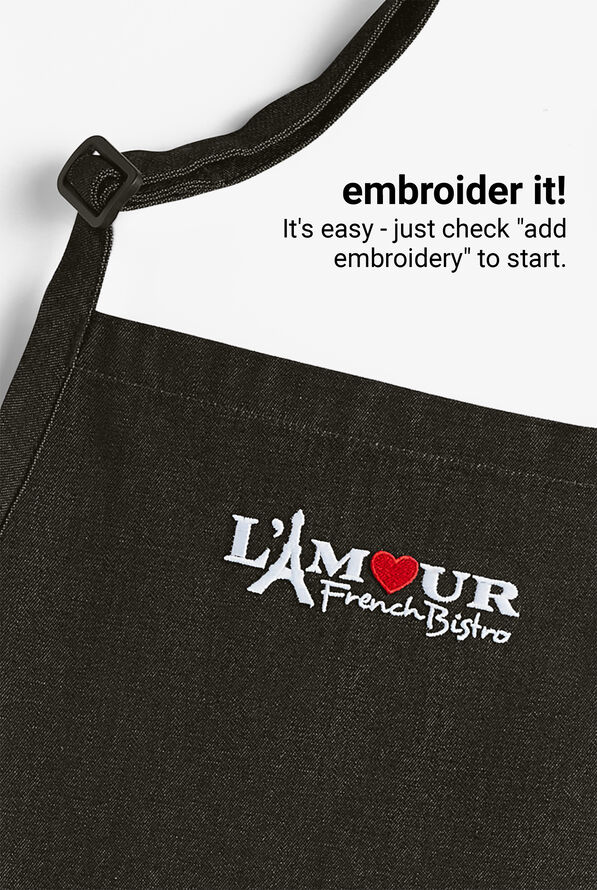 Industry Line Unisex Premium Denim Waist Apron with Removable Straps - Black Denim - 4