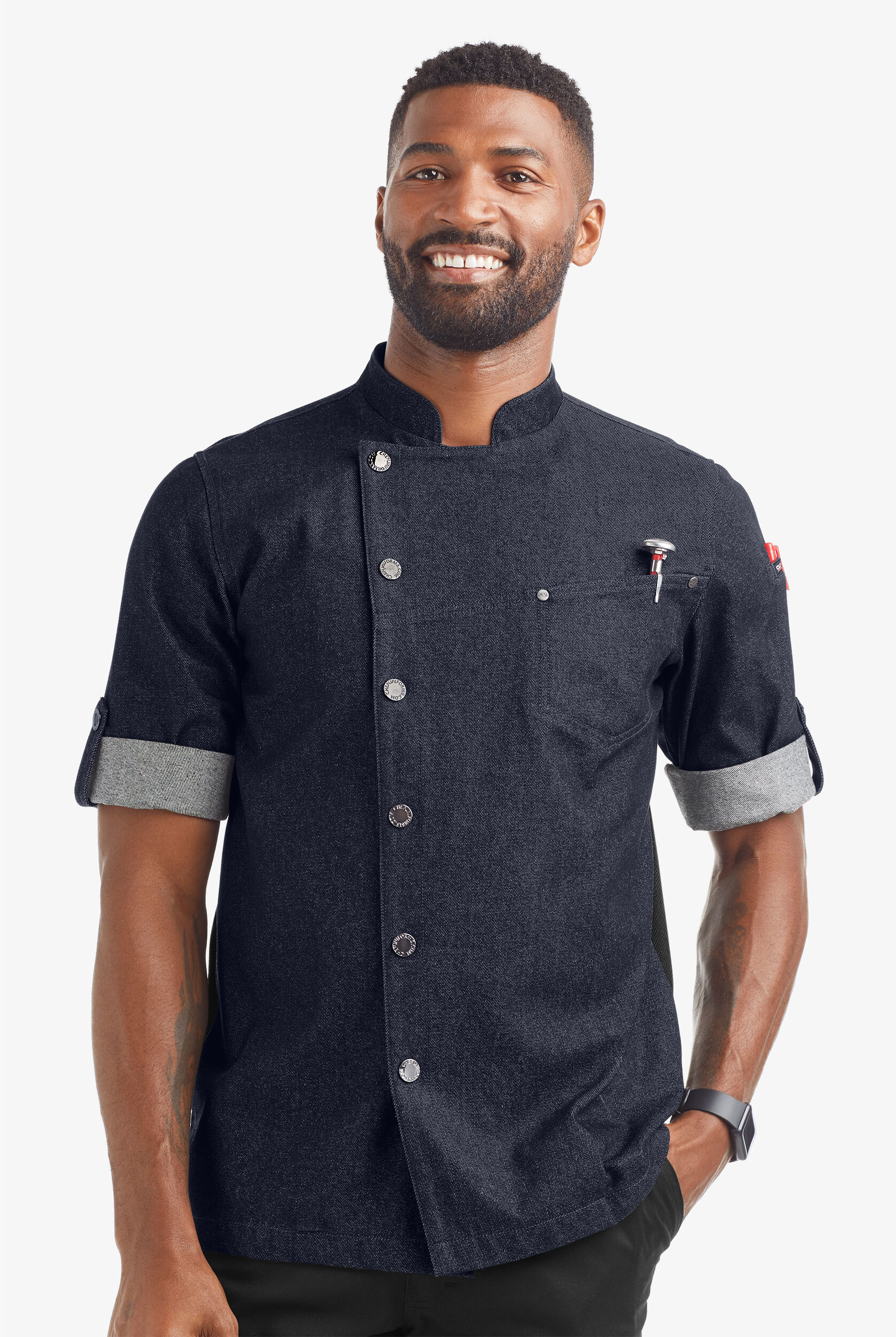 denim chef coat