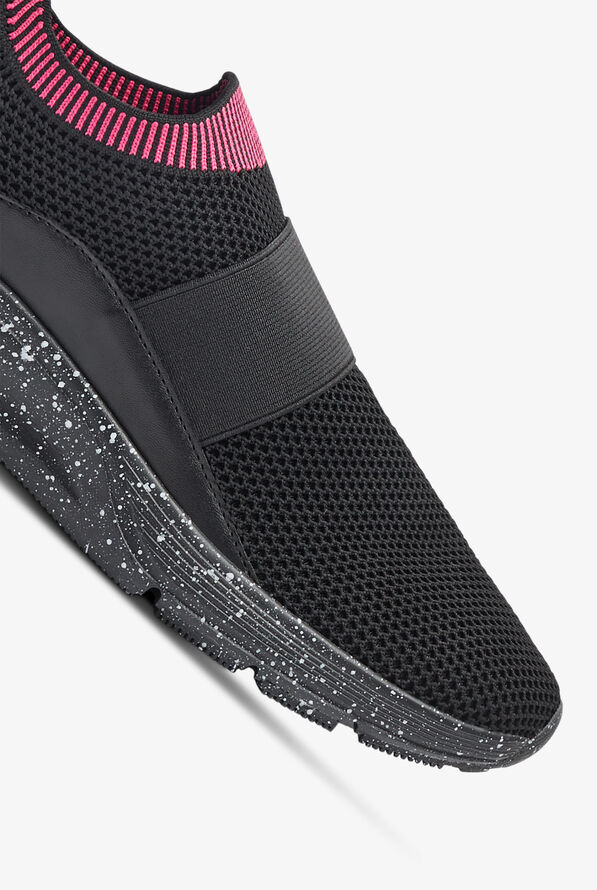 KESWI Women's Black/Fuchsia/Black Speckled Athletic Slip On Shoes - null - 3