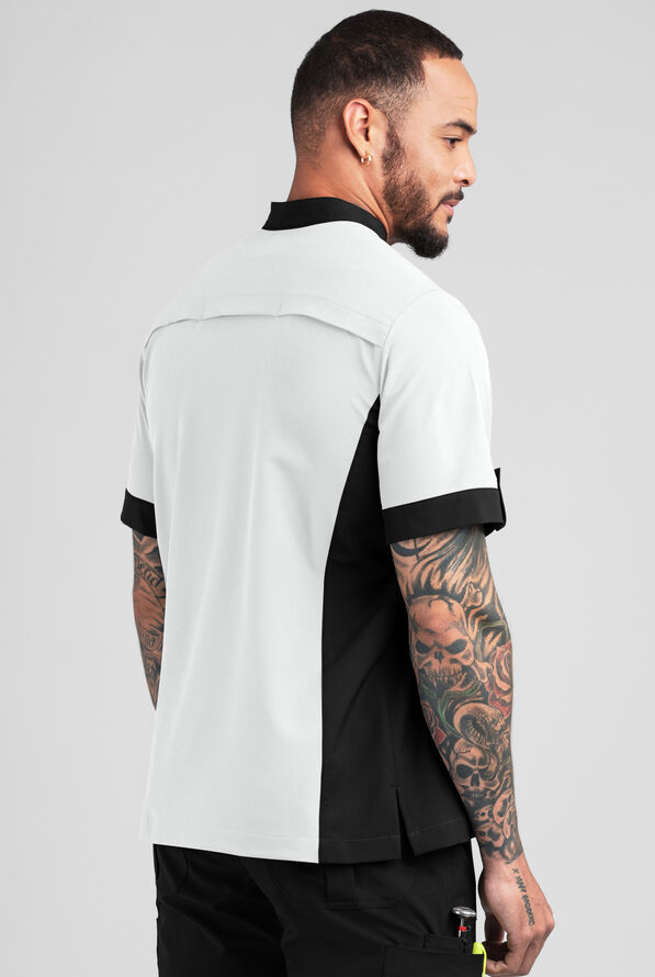 Chaqueta manga corta de gastronomía CHEF PERFORMANCE STRETCH con ventilación de malla y 1 bolsillo para hombre - White/Black - 2