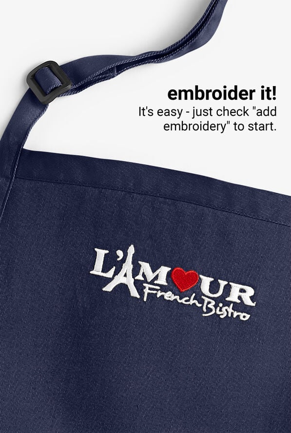 Cobbler Unisex 2-Pocket Full-Rounded Chef Apron - Navy - 2