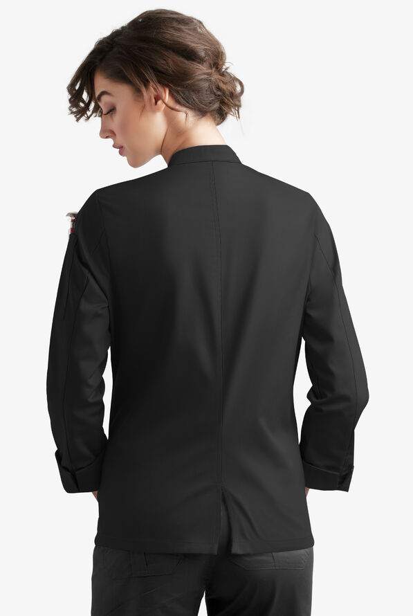 Chaqueta manga larga de chef On the Line Value con doble abotonadura reversible y 1 bolsillo para mujer - Black - 2