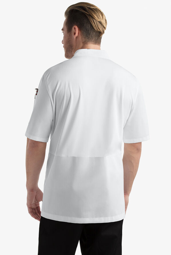 Men's 1-Pocket Double Breasted Short Sleeve Chef Coat - White - 2