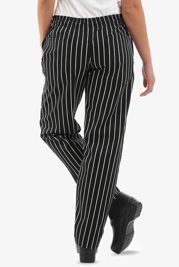 UA CHEF™ Chalk Stripe Women's 4-Pocket Elastic Waistband Printed Chef Pants - null - 2