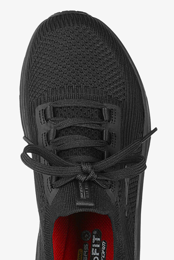 Skechers Work Women's D'Lux Walker Black Athletic Slip On Shoes - Black - 2