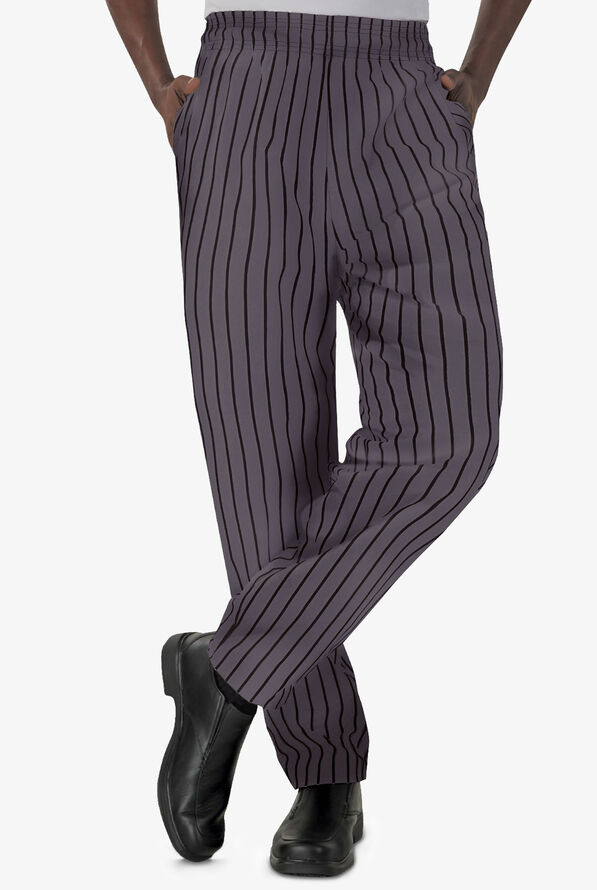 Pantalón estampado de gastronomía UA CHEF™ Chalk Stripe Grey de corte holgado con 4 bolsillos para hombre - null - 1