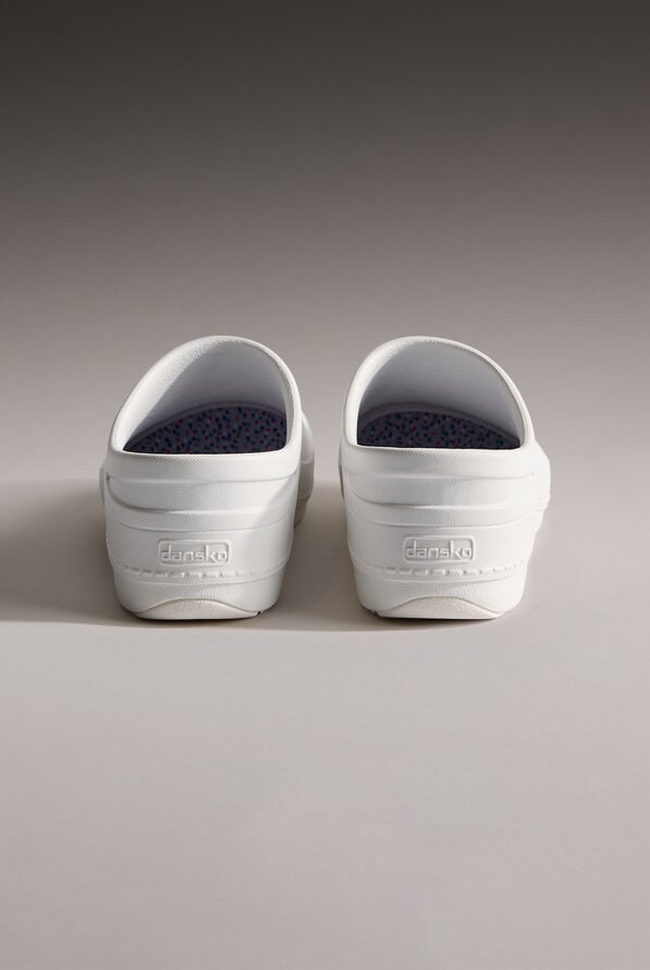 Dansko Women's Kaci SR White Backless Clogs - White - 4