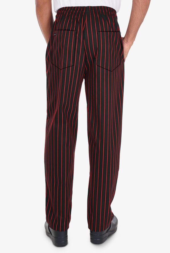 UA CHEF™ Chalk Stripe Red Men's 4-Pocket Baggy Printed Chef Pants - null - 2