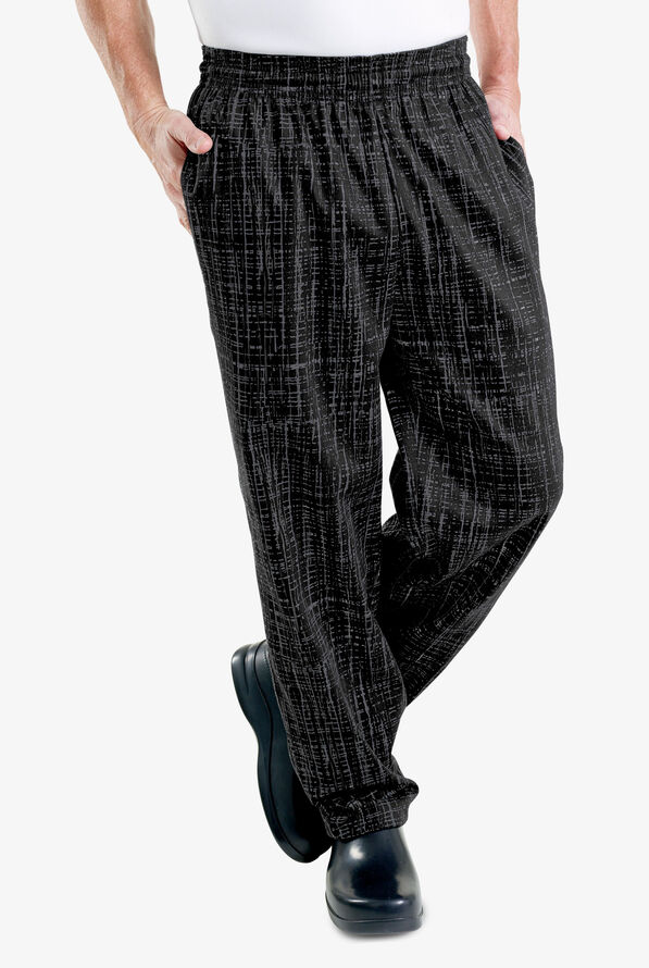 UA CHEF Men's Hashtag Plaid Baggy Chef Pants Printed Chef Pants