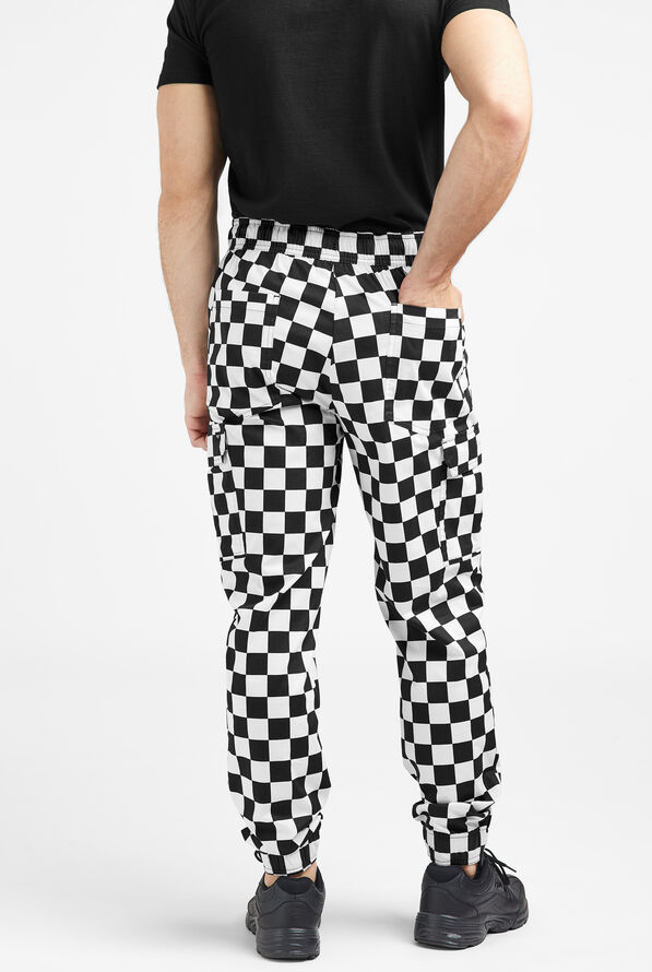 CHEF 360 Checkmate Men's 7Pocket Utility STRETCH Printed Jogger Chef