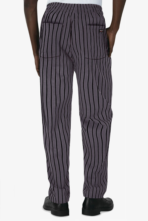 Pantalón estampado de gastronomía UA CHEF™ Chalk Stripe Grey de corte holgado con 4 bolsillos para hombre - null - 2