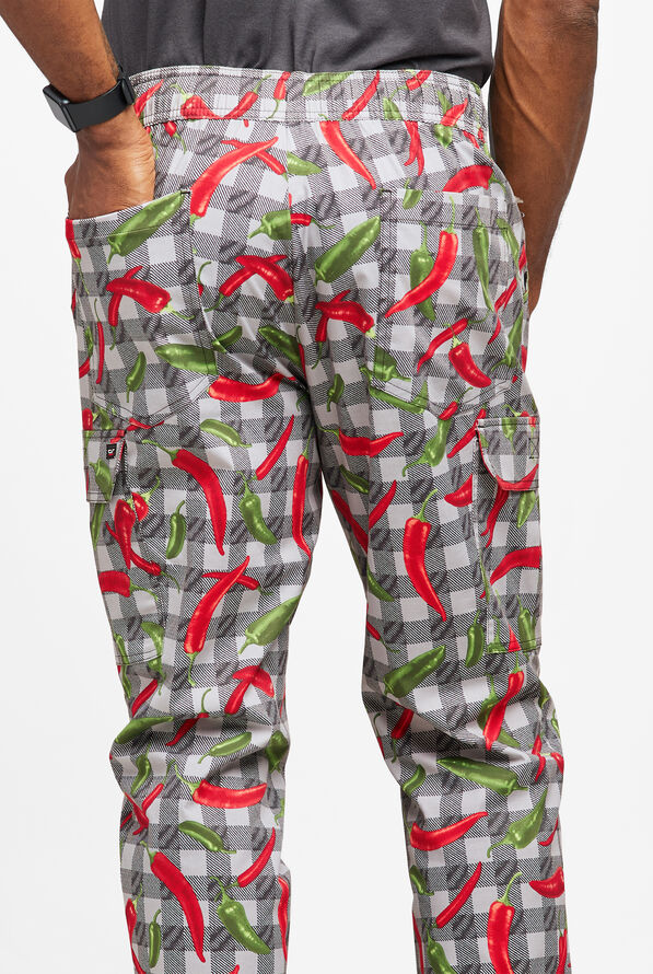 CHEF 360 Mixed Peppers Men's 7-Pocket Utility STRETCH Chef Jogger - null - 3