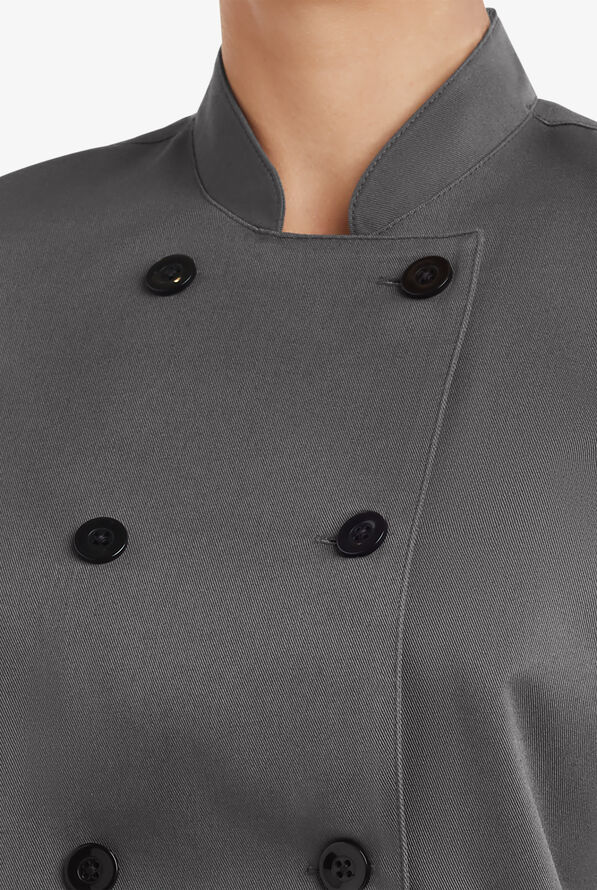 Chaqueta mangas 3/4 de gastronomía On The Line con doble abotonadura reversible y 1 bolsillo para mujer - Pebble Grey - 2
