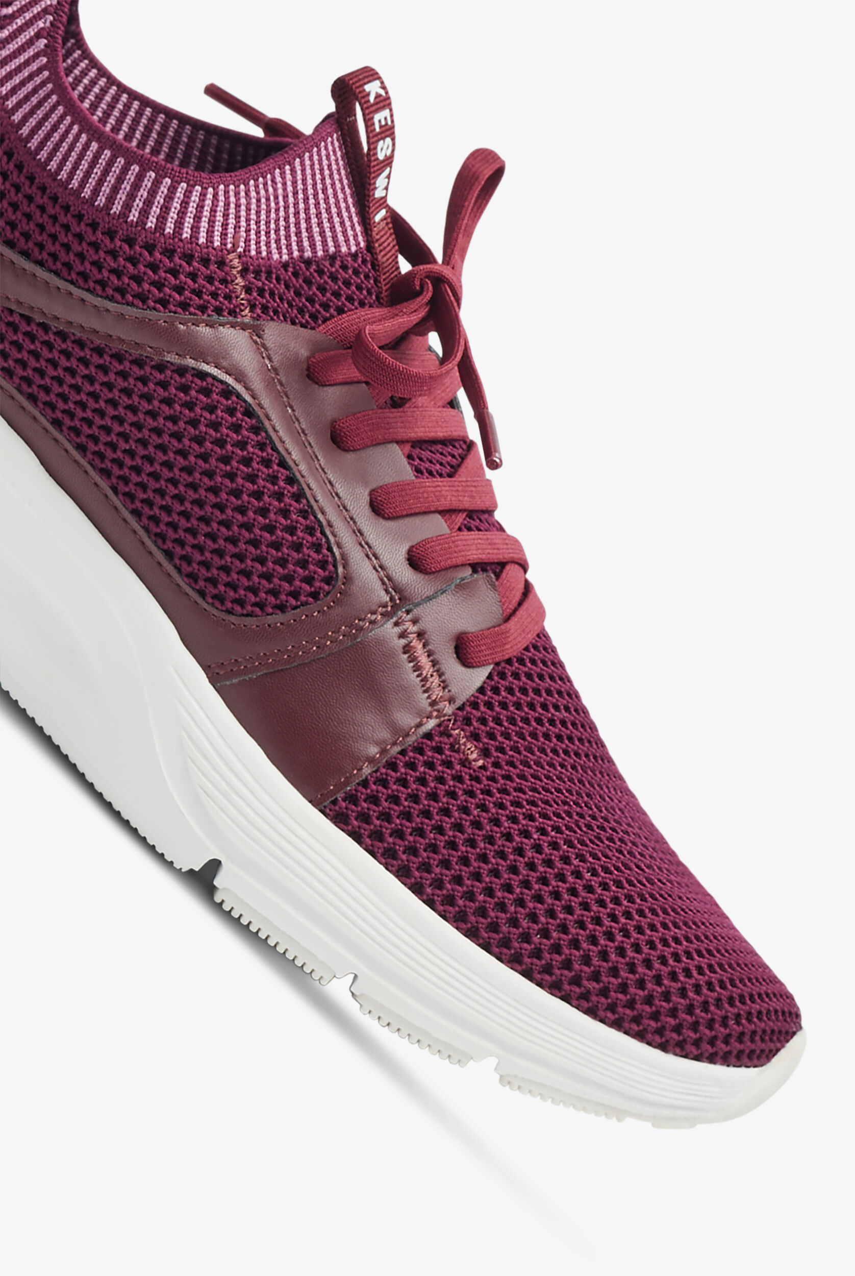 KESWI Women's Burgundy/Pink/White Athletic Lace Up Shoes