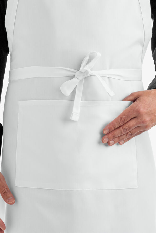 On The Line Chef Unisex 2-Pocket Adjustable Bib Chef Apron - White - 2