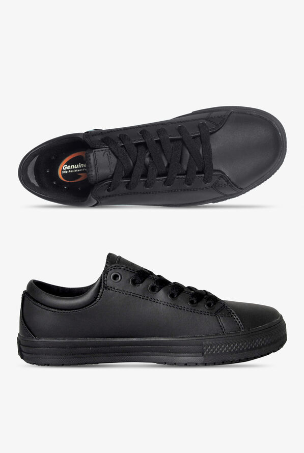 Genuine Grip Retro Men's Slip Resistant Lace-Up Chef Shoes - Black - 1