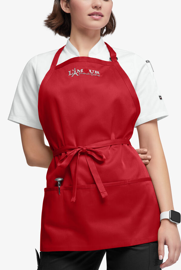 Chef Uniforms Unisex 3-Pocket Bib Chef Apron - Red - 1