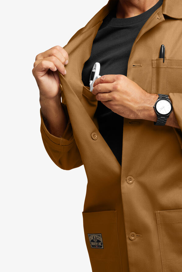 Industry Line Workwear Men's 8-Pocket 3/4-Length Long Sleeve Chef Coat - Rust - 3