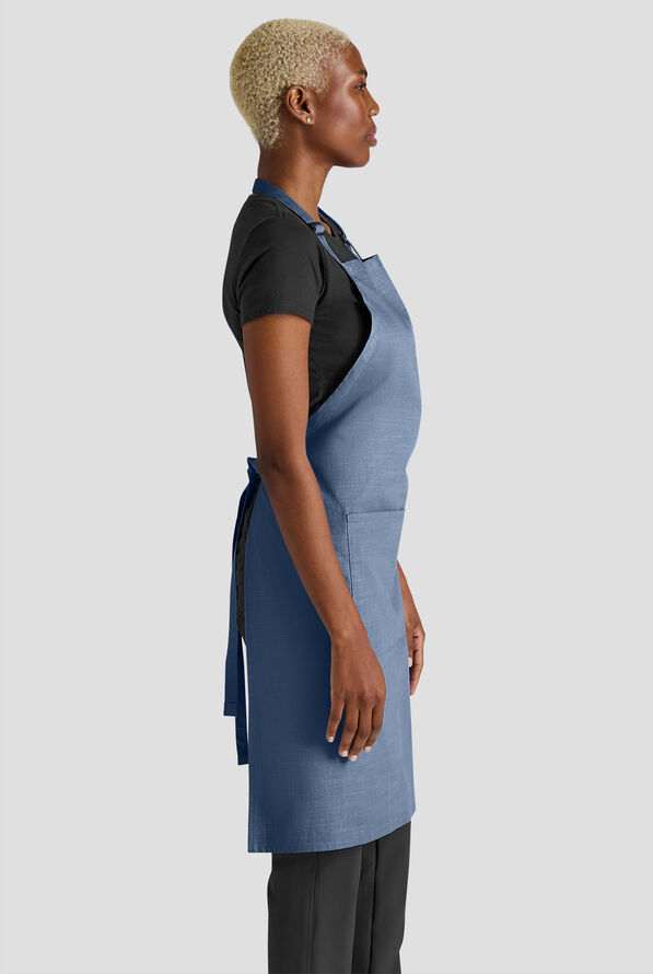 Delantal ajustable unisex de chef Industry Line de algodón flameado con pechera - Storm Blue - 2