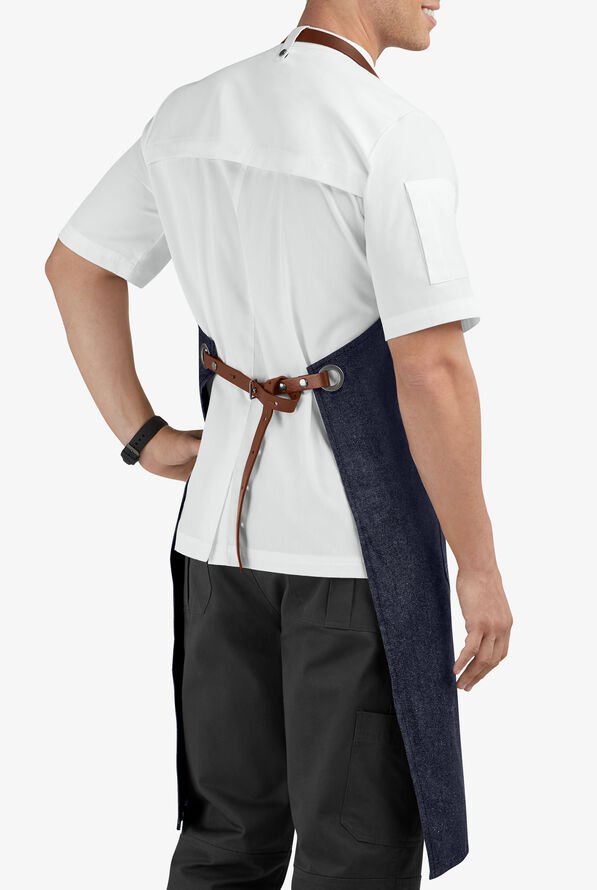 Industry Line Premium Denim Unisex 5-Pocket Adjustable Bib Chef Apron - Blue Denim - 2