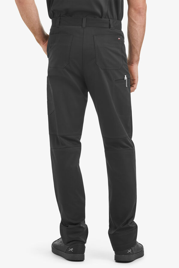 CHEF 360 Men's 7-Pocket w/ MESH Detail STRETCH Chef Pants - Black - 3