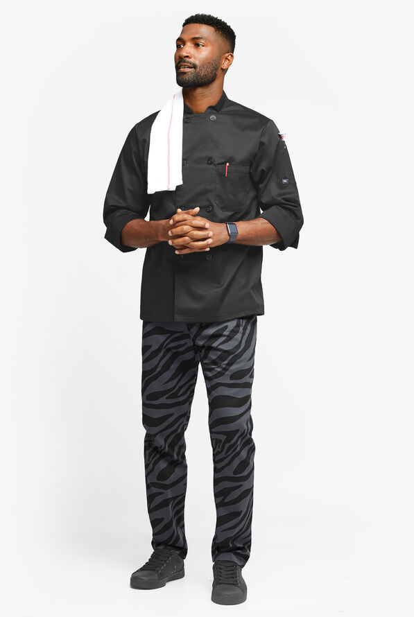 Pantalón estampado de chef UA CHEF™ Zebra Executive con 4 bolsillos para hombre - null - 4