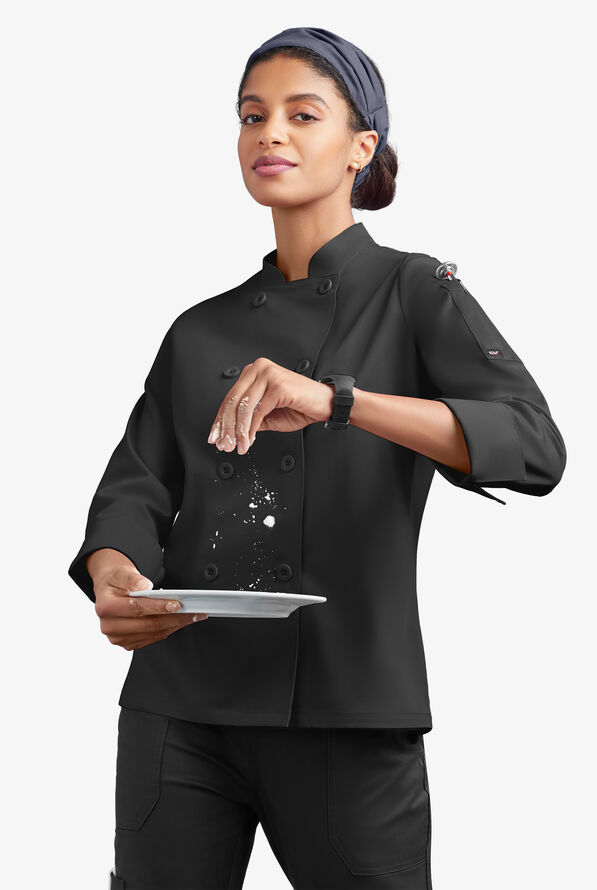 Chef 360 Women's Reversible Long Sleeve Coat, Modern Chef Coats