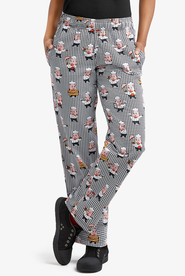 UA CHEF™ Piggin' Out Women's 4-Pocket Elastic Waistband Printed Chef Pants - null - 1
