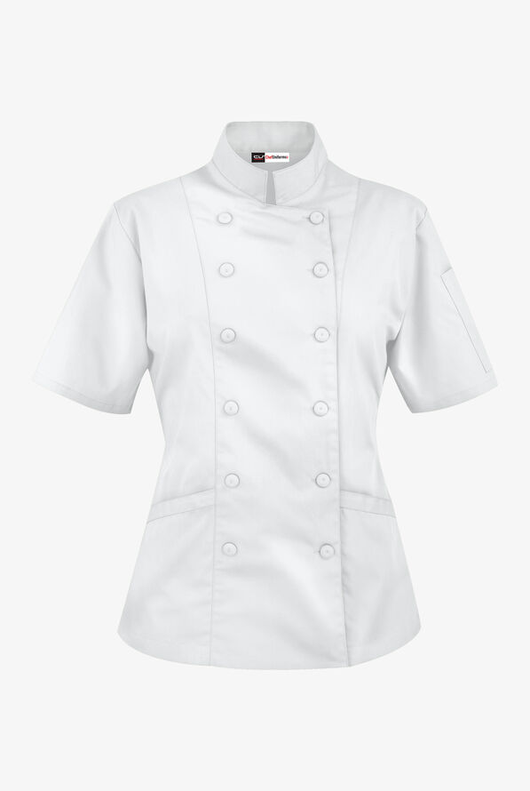 Women's Modern Chef Coat Short Sleeve Chef Coat at