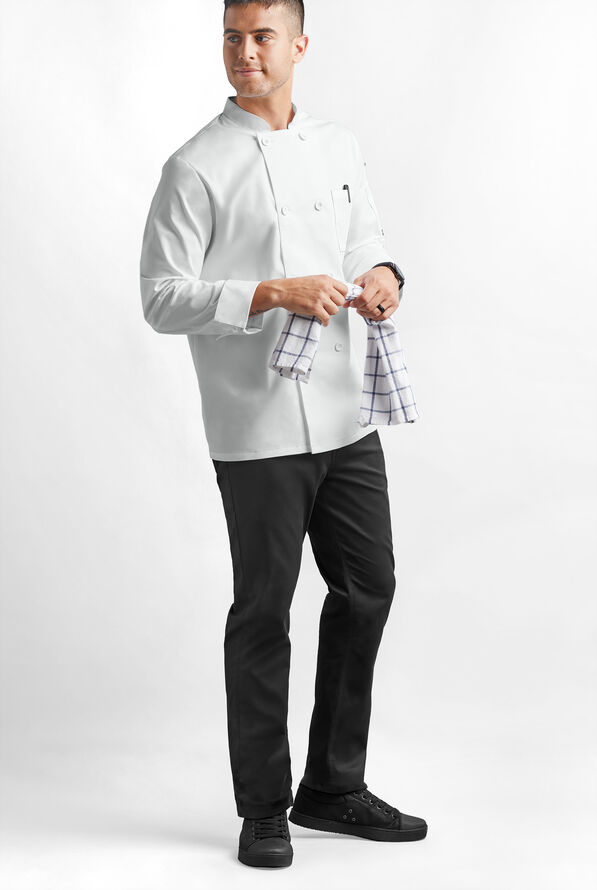 CHEF 360 Men's 4-Pocket Slim Fit Jean Style STRETCH Chef Pants - Black - 3