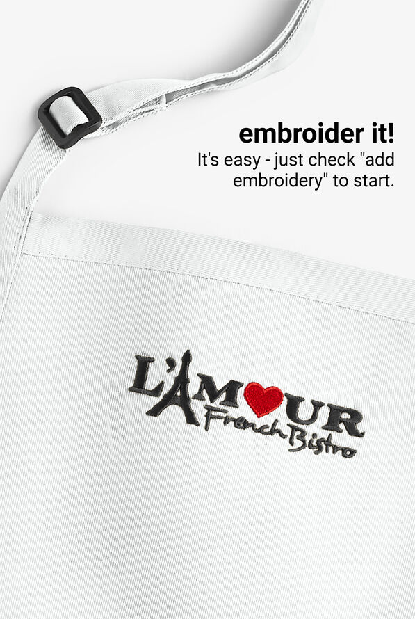 On The Line Chef Unisex Bar Chef Apron - White - 2