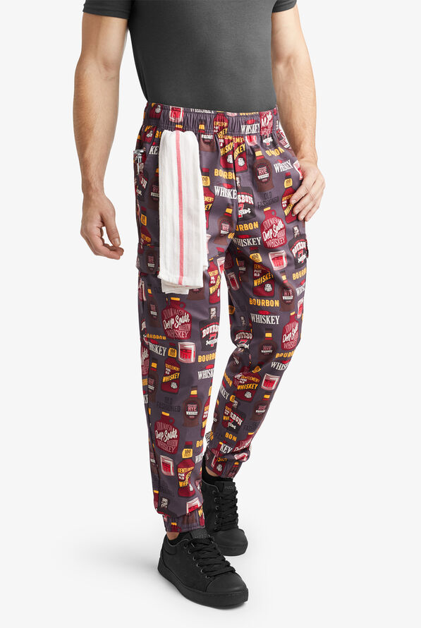 CHEF 360 Bourbon & Whiskey Men's 7-Pocket Utility STRETCH Chef Jogger - null - 6