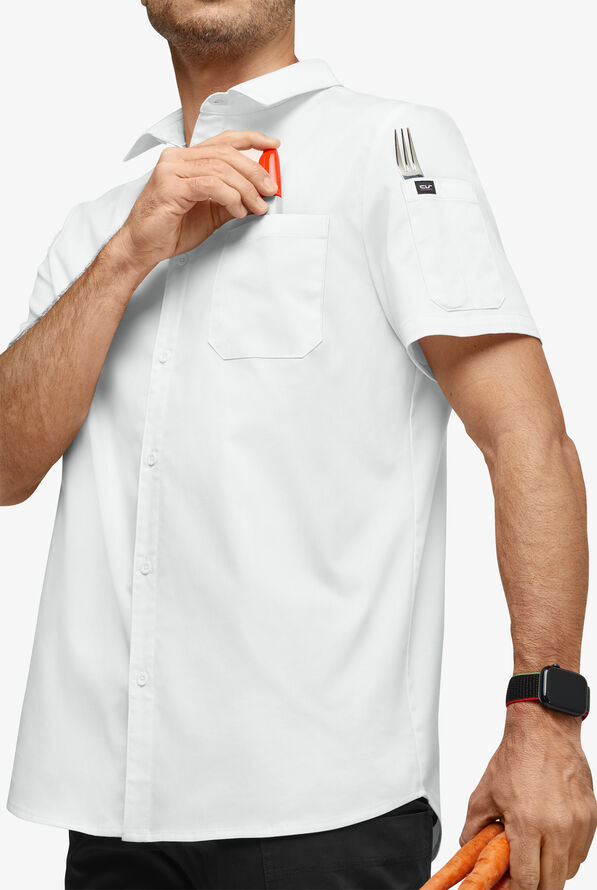Camisa de chef CHEF 360 Stretch con mangas cortas y 3 bolsillos para hombre - White - 2