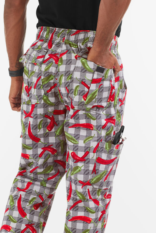 UA CHEF™ Mixed Peppers Men's 7-Pocket Utility Printed Chef Pants - null - 3