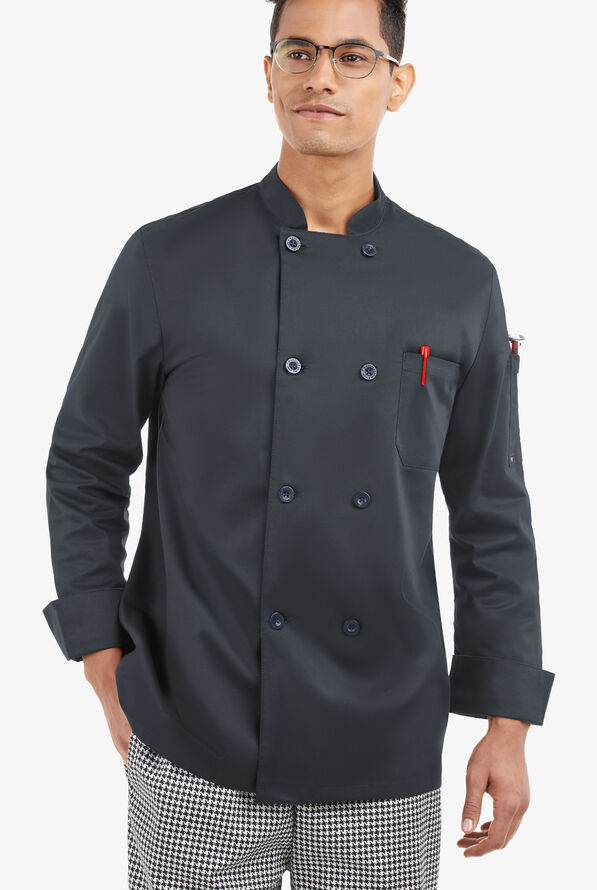 Chaqueta reversible manga larga de gastronomía CHEF 360 STRETCH con 2 bolsillos y doble abotonadura para hombre - Pewter - 1