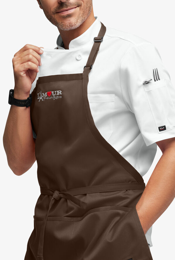 Chef Uniforms Unisex 3-Pocket Bib Chef Apron - Mocha - 2