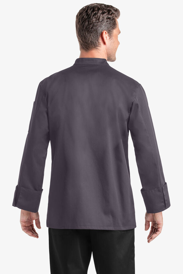 Chaqueta manga larga de gastronomía On The Line Value con doble abotonadura reversible y 2 bolsillos para hombre - Pebble Grey - 2