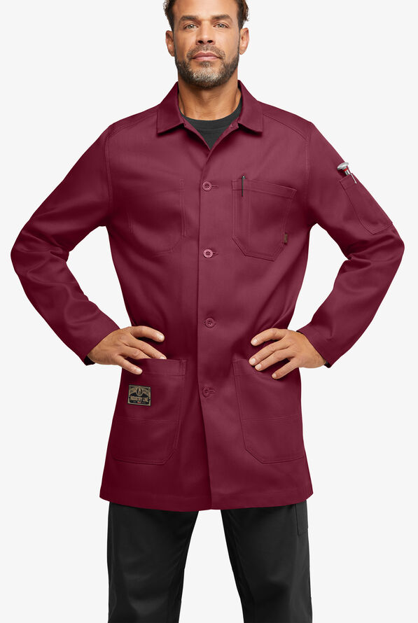 Chaqueta manga larga de chef Industry Line Workwear de largo 3/4 con 8 bolsillos para hombre - True Burgundy - 1