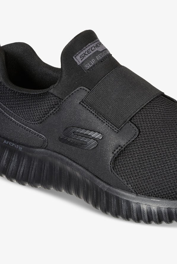 Skechers Work Men's Cicades Arch Fit SR Athletic Slip On Shoes - Black - 4