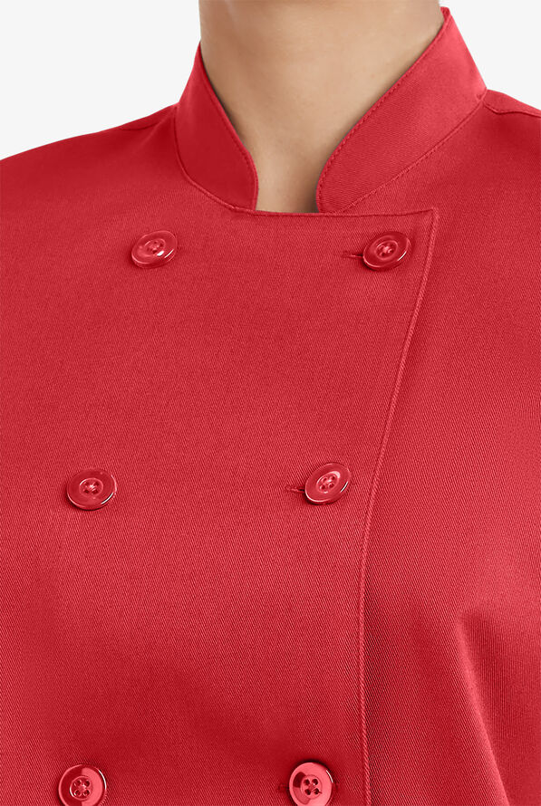 Chaqueta mangas 3/4 de gastronomía On The Line con doble abotonadura reversible y 1 bolsillo para mujer - True Red - 2