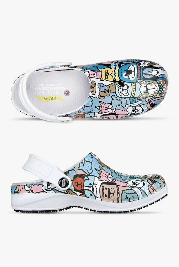 Skechers Work Women's Arch-Fit Riverbound Petties White Clogs - null - 1
