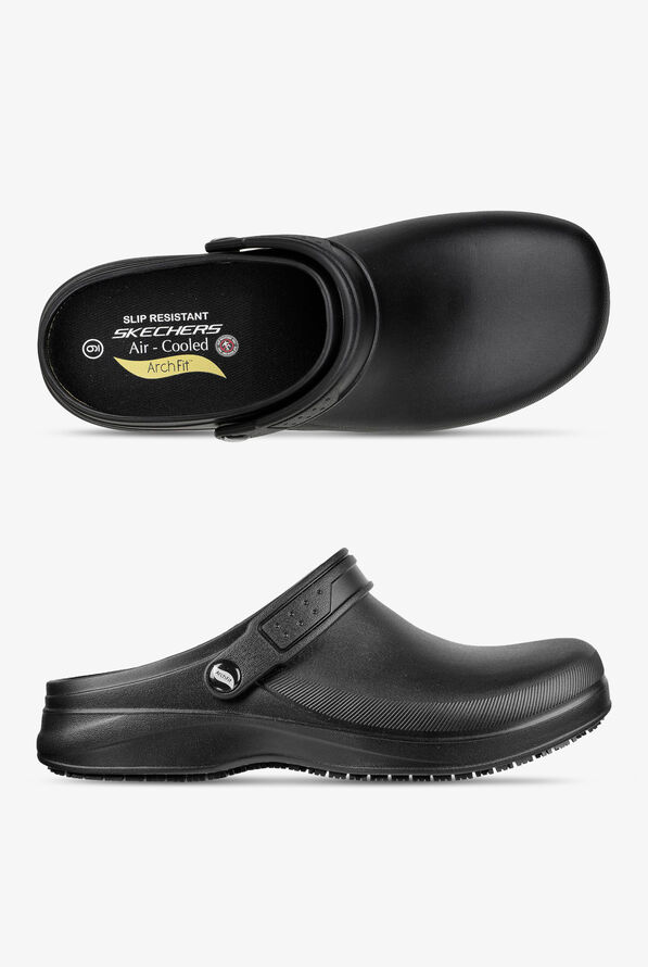 Zuecos Skechers Work Riverbound Arch Fit para hombre, Zuecos de Enfermería